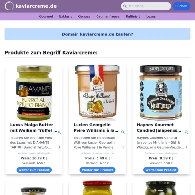 Screenshot kaviarcreme.de