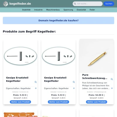 Screenshot kegelfeder.de