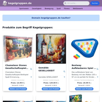 Screenshot kegelgruppen.de