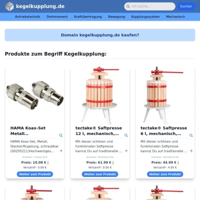 Screenshot kegelkupplung.de