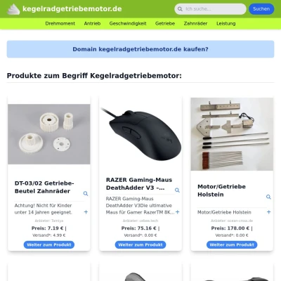 Screenshot kegelradgetriebemotor.de