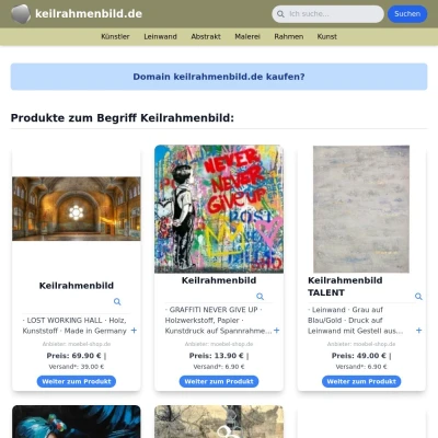 Screenshot keilrahmenbild.de