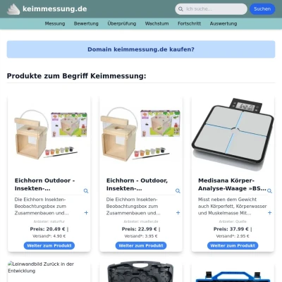 Screenshot keimmessung.de