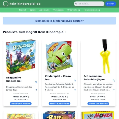 Screenshot kein-kinderspiel.de