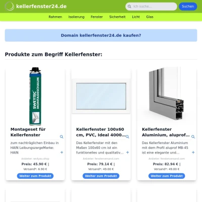 Screenshot kellerfenster24.de