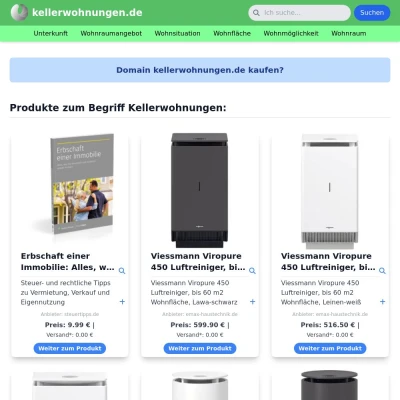 Screenshot kellerwohnungen.de