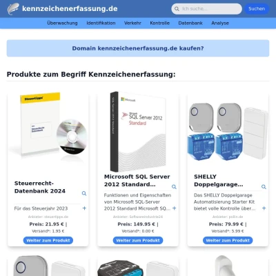 Screenshot kennzeichenerfassung.de