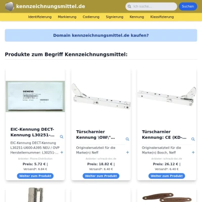 Screenshot kennzeichnungsmittel.de