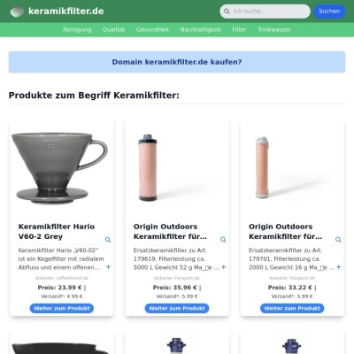 Screenshot keramikfilter.de