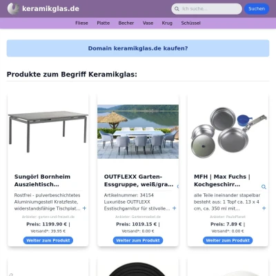 Screenshot keramikglas.de