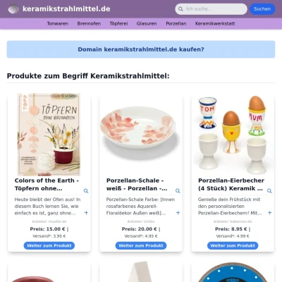 Screenshot keramikstrahlmittel.de