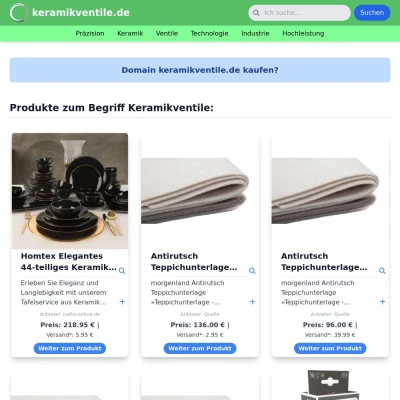 Screenshot keramikventile.de