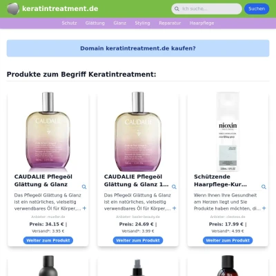 Screenshot keratintreatment.de