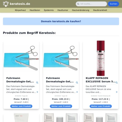 Screenshot keratosis.de