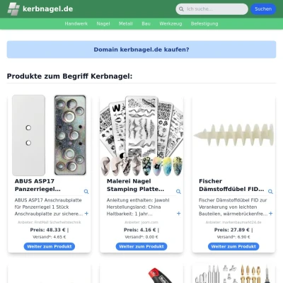 Screenshot kerbnagel.de
