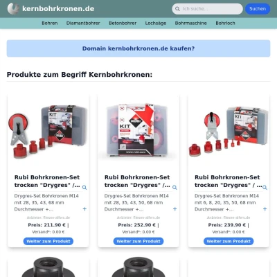 Screenshot kernbohrkronen.de