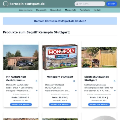 Screenshot kernspin-stuttgart.de