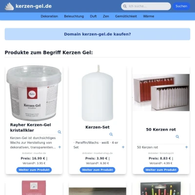 Screenshot kerzen-gel.de