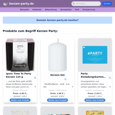 Screenshot kerzen-party.de