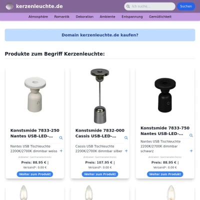 Screenshot kerzenleuchte.de