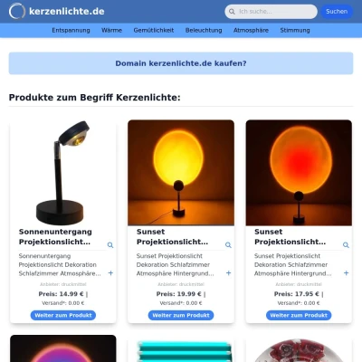 Screenshot kerzenlichte.de