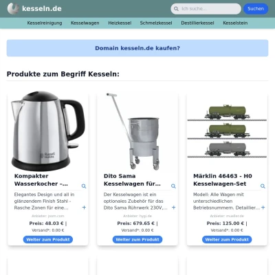 Screenshot kesseln.de