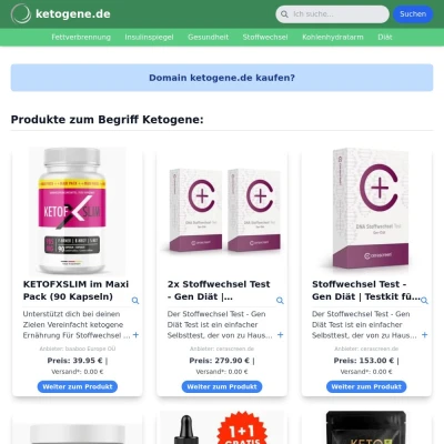 Screenshot ketogene.de