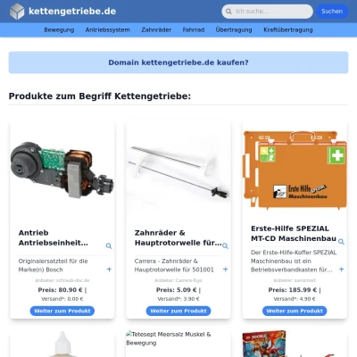 Screenshot kettengetriebe.de