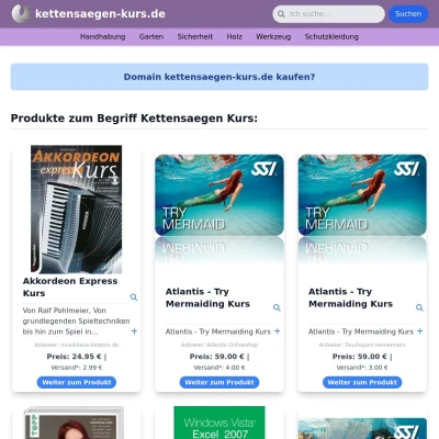 Screenshot kettensaegen-kurs.de