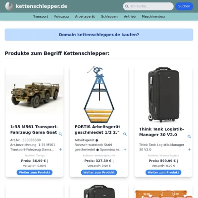 Screenshot kettenschlepper.de