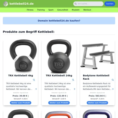 Screenshot kettlebell24.de