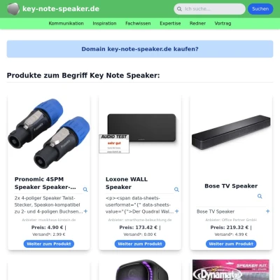 Screenshot key-note-speaker.de