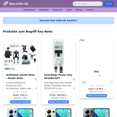 Screenshot key-note.de