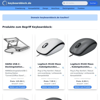Screenshot keyboarddock.de