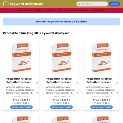 Screenshot keyword-analyse.de