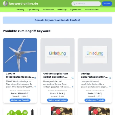 Screenshot keyword-online.de