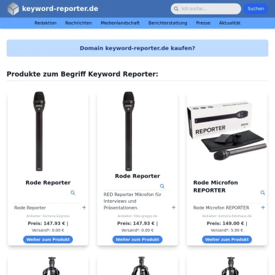 Screenshot keyword-reporter.de