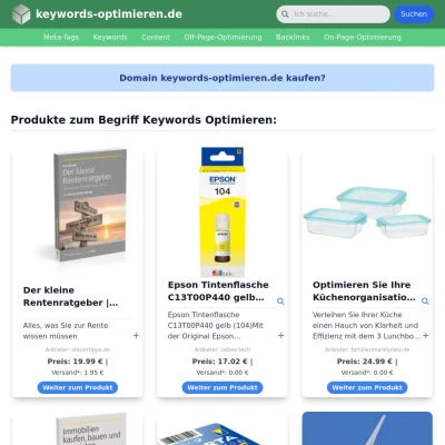 Screenshot keywords-optimieren.de