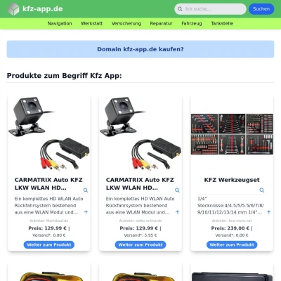 Screenshot kfz-app.de