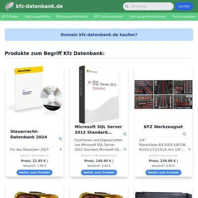 Screenshot kfz-datenbank.de