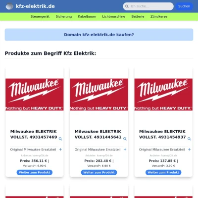 Screenshot kfz-elektrik.de