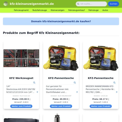 Screenshot kfz-kleinanzeigenmarkt.de