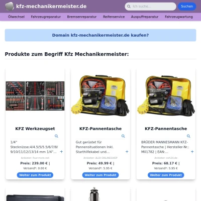 Screenshot kfz-mechanikermeister.de