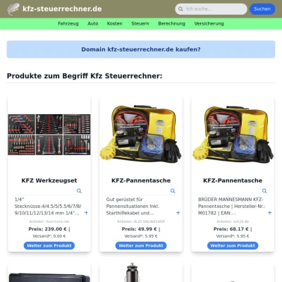 Screenshot kfz-steuerrechner.de