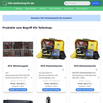 Screenshot kfz-teileshop24.de