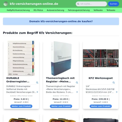 Screenshot kfz-versicherungen-online.de