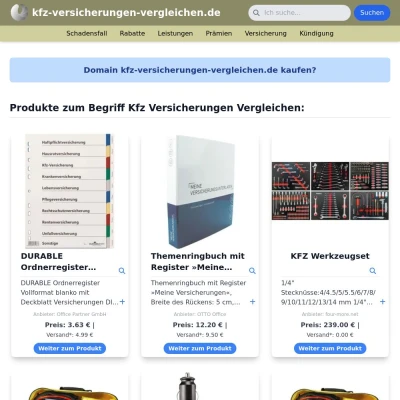 Screenshot kfz-versicherungen-vergleichen.de