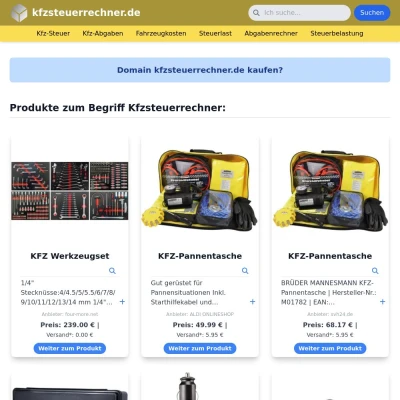 Screenshot kfzsteuerrechner.de