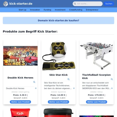 Screenshot kick-starter.de