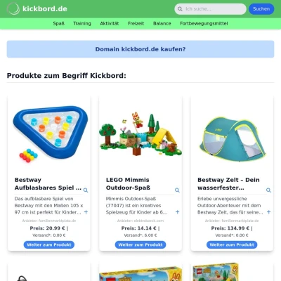 Screenshot kickbord.de